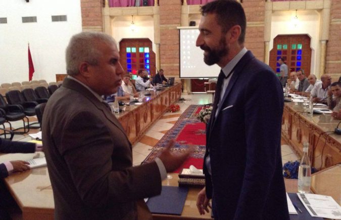 محمد أزلماط رئيس المجلس الإقليمي لصفرو يستقبل وفد من مجلس Departement d’Ille et Vilaine الفرنسي الذي يقوم بزيارة عمل